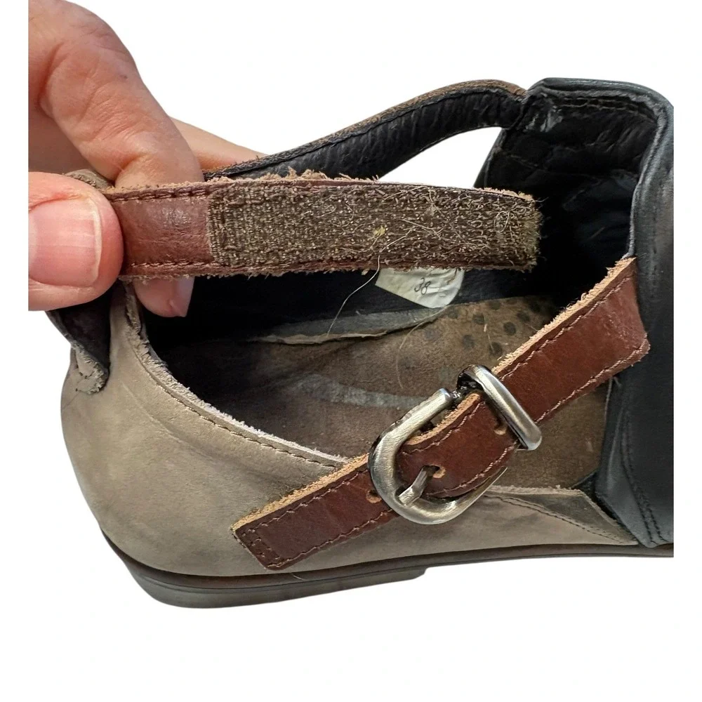 Naot Kamsin Women's Two Tone Leather Ankle Strap‎ Cutout Booties Size 38